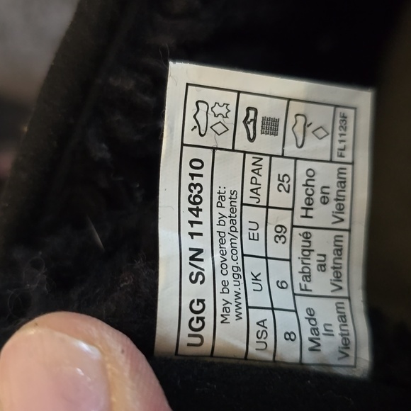 UGG TASMAN X LACE BLACK WATERPROOF RUBBER WOOL RAIN BOOTS SIZE 8 WOMEN - Picture 7 of 10